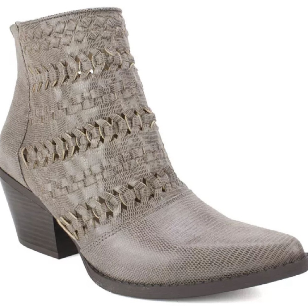 Seven Dials Textured Taupe Ankle Booties